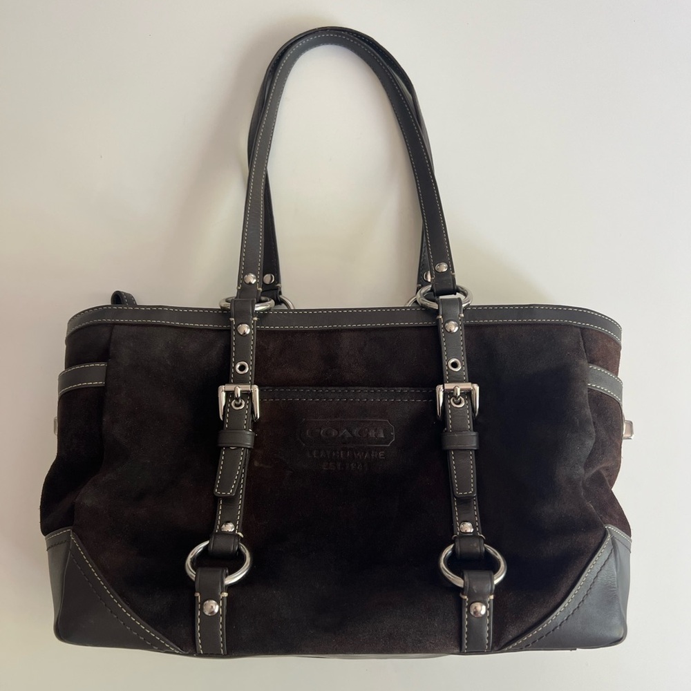 Coach 1941 Genuine LeatherWare Suede Shoulder Bag in Brown